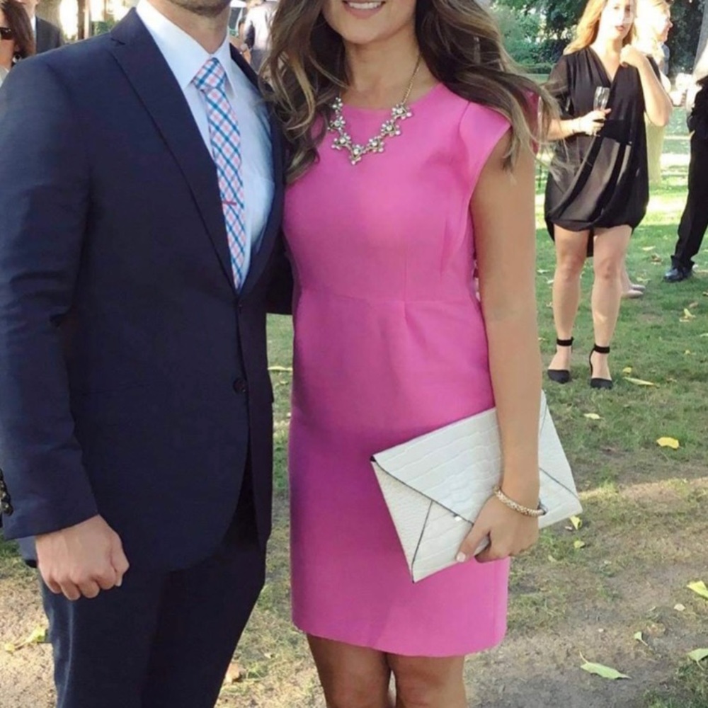 Kenneth Cole Reaction pink midi dress